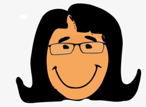 Woman With Glasses Black Hair Clip Art - Grey Hair Clip Art