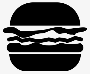 Hamburger Variant With Cheese Patty And Lettuce Comments - Clipart Hamburger Preto E Branco