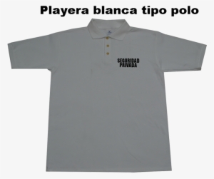 Playera Blanca Tipo Polo Seguridad Privada Bordado - Playeras De Seguridad Privada