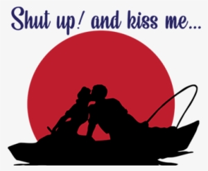 Kiss Me 485 1x - Couple Fishing Shower Curtain