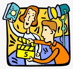 People Working On A Movie Set Royalty Free Vector Clip - Advertising