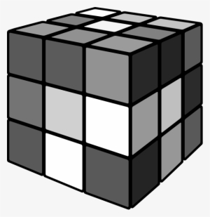 Rubiks Cube Mix1 3d Gray - Black And White Rubix Cube