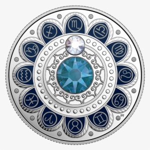 Pure Silver Coin Made With Swarovski® Crystals - Fine Silver Coin Zodiac Series Swarovski