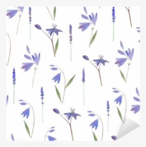 Bluebell And Lavender Seamless Pattern - Lavender