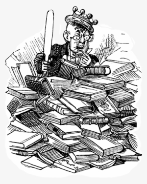 Man In Pile Of Books - Book