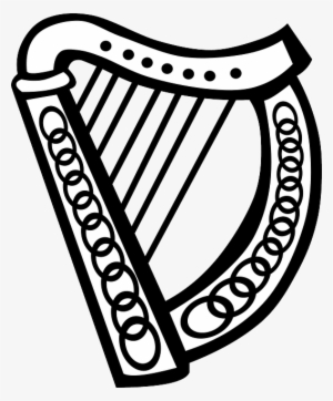 Music, Celtic, Simple, Outline, Symbol, Symbols, Harp - Irish Harp Clip Art