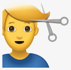Download Man Getting Haircut Iphone Emoji Icon In Jpg - Man Haircut Emoji