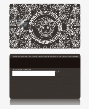 Versace Inspired Black Metal Credit Debit Card - Have A Versace Member Card