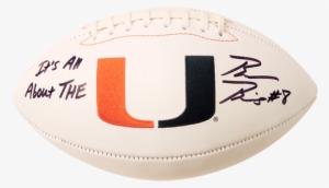 Braxton Berrios Autographed Miami Hurricanes Logo Football - Mini Rugby