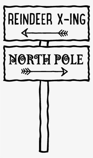 Reindeer X-ing Northpole Sign - Sign