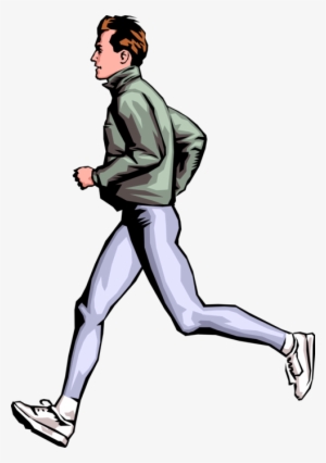 Vector Illustration Of Physical Fitness Exercise Workout - Male Runner