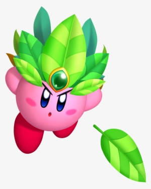 Kirby Launching Deadly Leaves From His Leaf Crown - Leaf Kirby