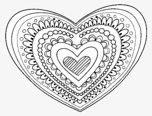 Heart Mandala Coloring Pages 6 - Zentangle Heart Coloring Page