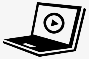 Laptop With Play Button On Screen Comments - Laptop Play Icon