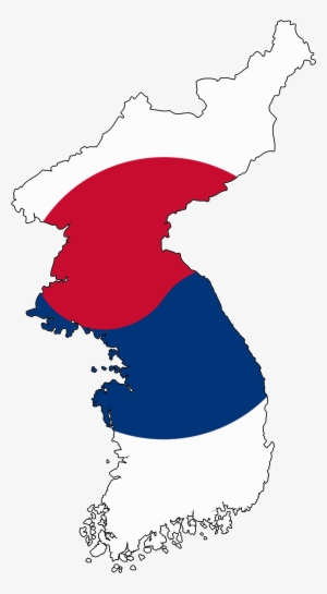 Flag Map Of Korea - South Korean Flag Png