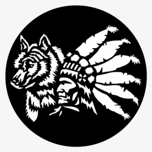 Indian With Wolf - Apollo Indian With Wolf Steel Gobo Ms-7051