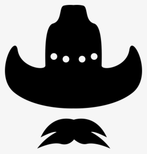 Cowboy Hat With Moustache Comments - Silueta De Sombrero Vaquero