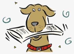 Journalist Clipart Periodico - Dog With Newspaper In Mouth