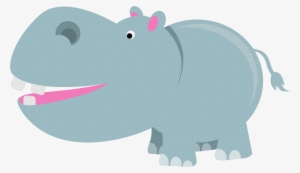 Hippopotamus Clipart Purple Hippo - Hippo Cartoon