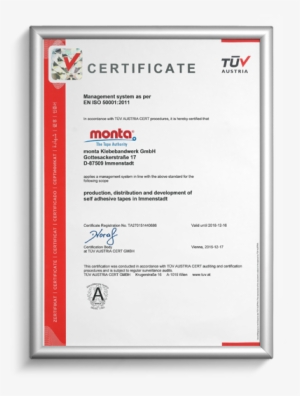 Monta Has Successfully Achieved Din En Iso - Tuv Austria