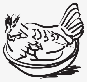 Drawing Of Chicken In The Bowl - Chicken In A Bowl