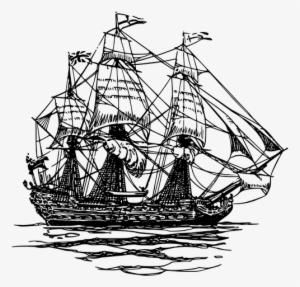 Bark Ship Vector Drawing Public Domain Vectors - Nautical Ship Throw Blanket