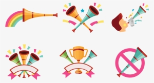 Celebratory Vuvuzela Vectors - Vuvuzela Vetor