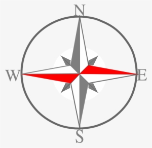 This Free Clipart Png Design Of Red Grey Compass 1 - North East West South Symbol