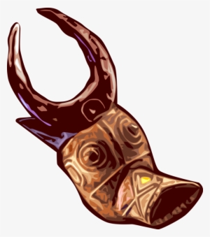 Vector Illustration Of African Traditional Carved Wooden - Traditional African Masks