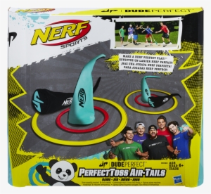 B6325as00 630509420889 Pkg 15 Medium 72dpi - Nerf Sports Dude Perfect Perfecttoss Air-tails Game