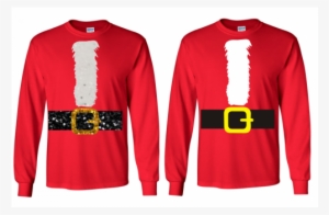 Santa Beard And Belt Shirt Red Long Sleeved T-shirt - Birthday Gifts For The Friends Zodiac Cancer