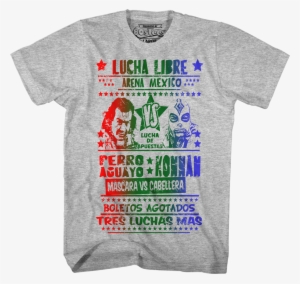 Perro Aguayo Vs Konnan Luchador T-shirt - T Shirt Boxe Vintage