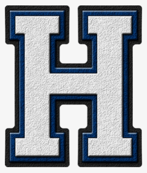 White Royal Blue Varsity Letter H - Nativity Bvm High School Logo