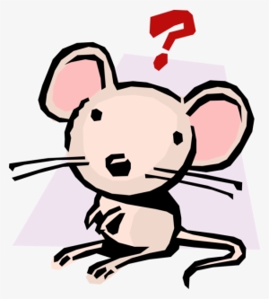 Vector Illustration Of Cartoon Rodent Mouse Ponders - Vector Graphics