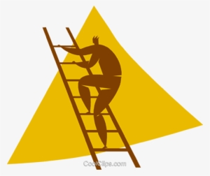 Person Climbing A Ladder Royalty Free Vector Clip Art - Clip Art