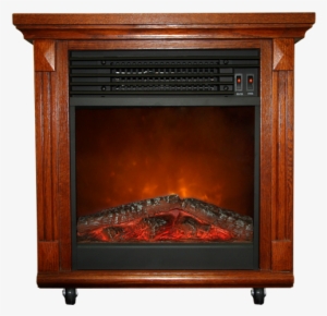 20” Compact Oak Electric Fireplace With Caster Wheels - Duluth Forge Compact Cherry Oak Electric Fireplace