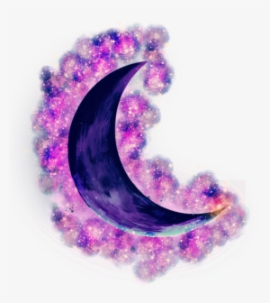 Galaxy Moon Blue Purple Bluemoon Purplemoon Galaxymoon - Blue