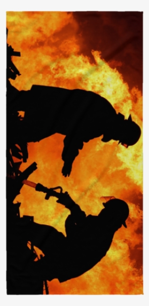 Putting Out The Fire Firefighter Beach Towel