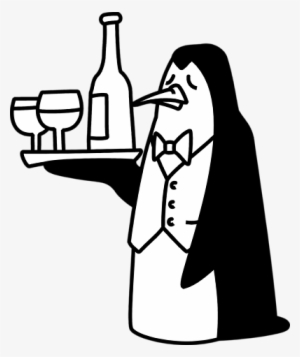 waiter illustration - clipart library - penguin waiter