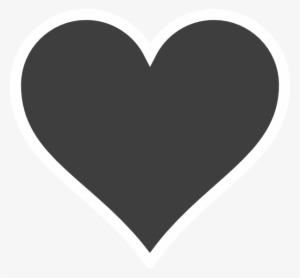 Grey Heart White Outline Clip Art At Vector Clip Art - Heart Clipart Silhouette