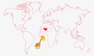 Adesivo Mapa Mundi Infantil - Giraffe In Love Button
