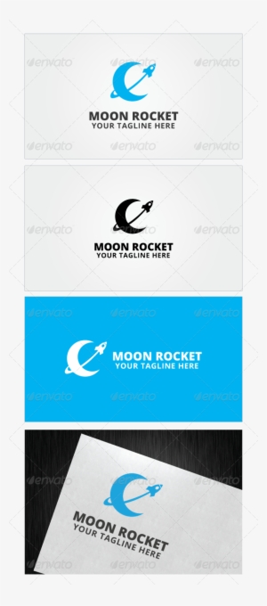 Moon Rocket Logo Template Photoshop Psd - Cloud People