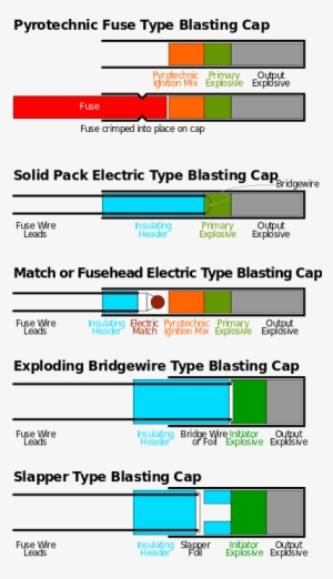 Cutaway Diagram Of Various Types Of Blasting Caps And - Blasting Cap
