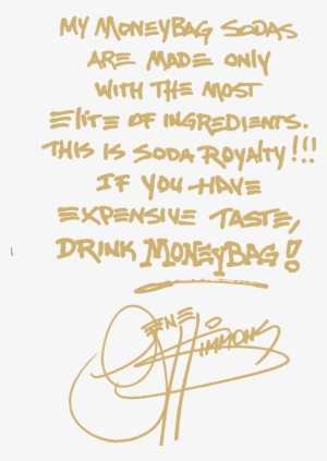 Shop Gene Simmons Moneybag Soda - Handwriting