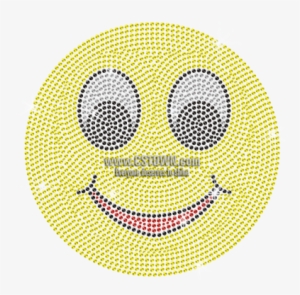 Bling Smile Emoji Iron On Rhinestone Transfer Motif - Smiley