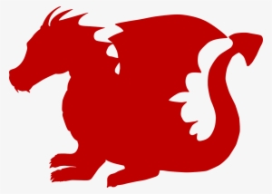 Dragon, Red, Symbol, Fantasy, Isolated, Sitting, Cute - Cute Dragon Silhouette