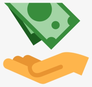 It's A Logo Of A Hand On The Bottom With Money Falling - Cash Refund Icon