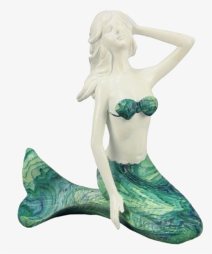 Kneeling Mermaid With Blue/green Tail - Blue