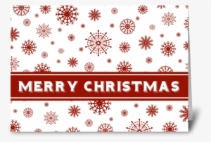 Red White Snowflakes Merry Christmas Greeting Card - Red Christmas Snowflakes Photo Greeting Card