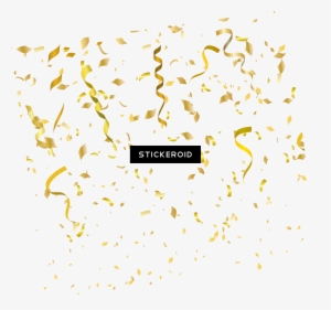 Confetti Overlay - Spiral Gold Ribbon Png